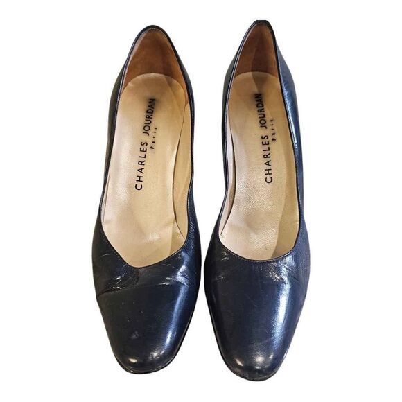 Vintage Charles Jourdan Navy Blue Heels 7 - Picture 5 of 10